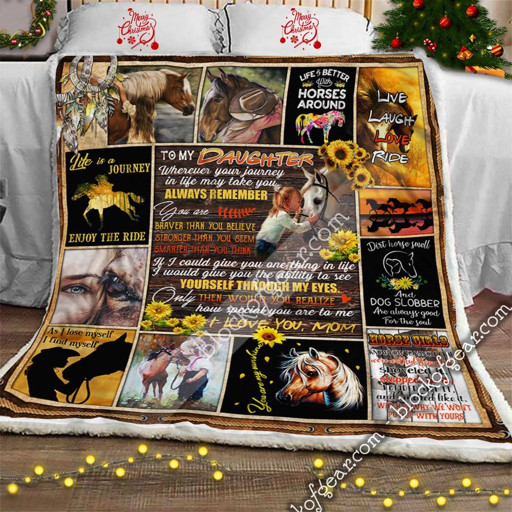 My Daughter You’re So Special To Me Horse Girl Sherpa Fleece Blanket