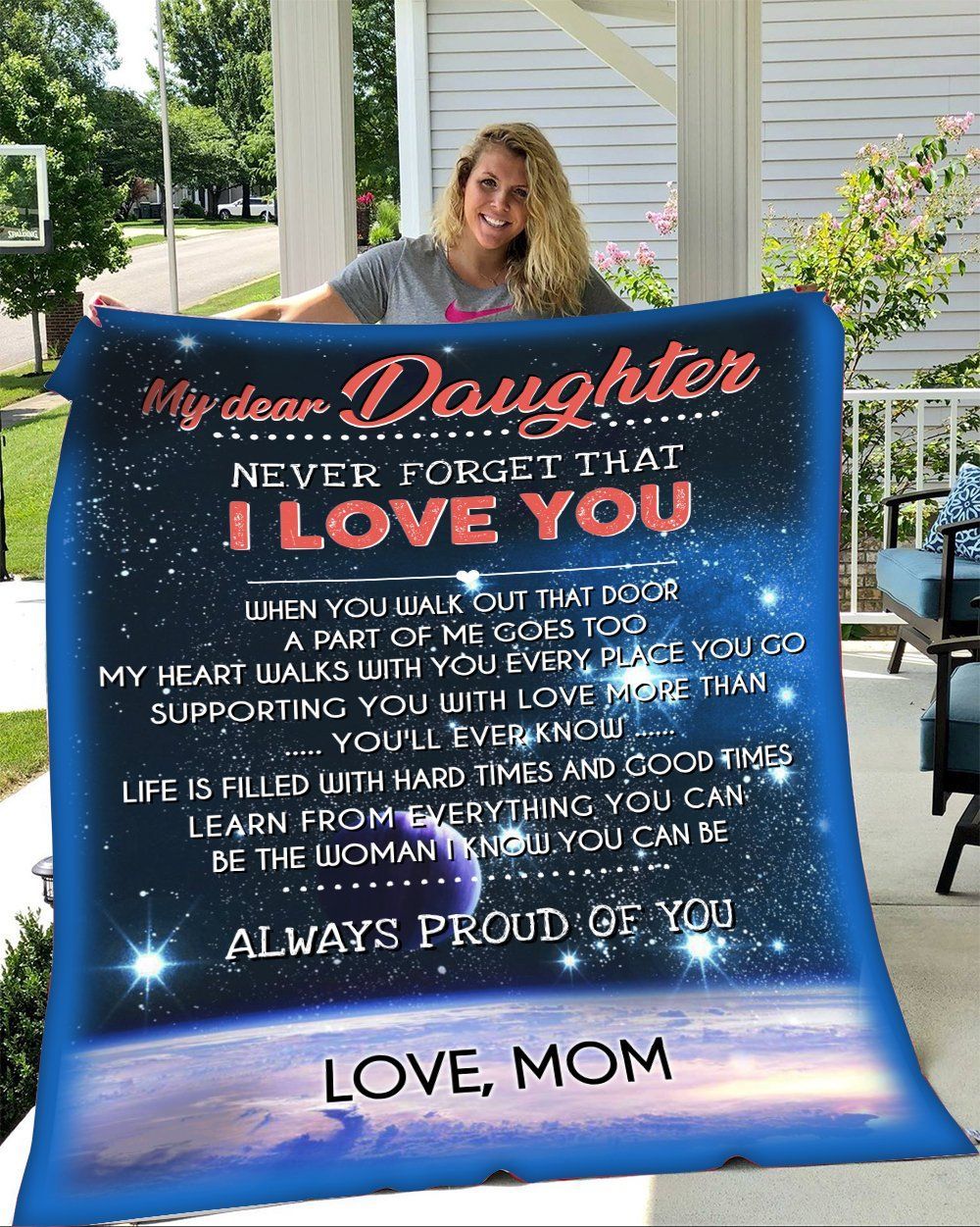 My Dear Daughter Always Proud Of You Sherpa Fleece Blanket