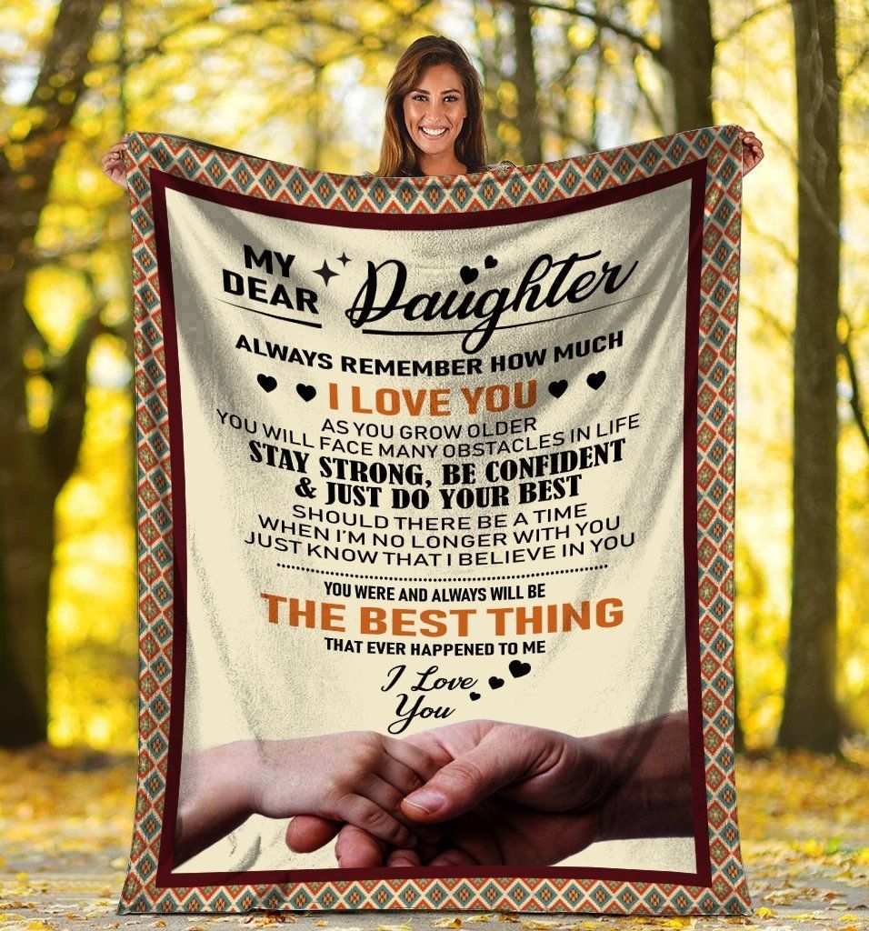 My Dear Daughter Dad And Daughter Holding Hand Fleece Blanket