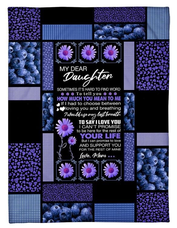 My Dear Daughter I Love You To The Moon And Back Sherpa Fleece Blanket