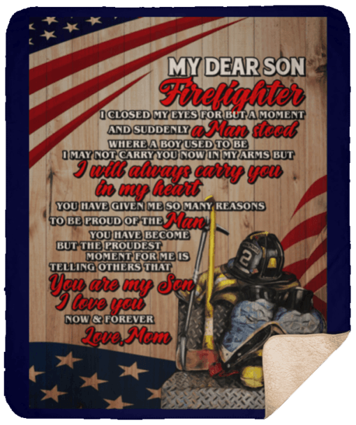 My Dear Firefighter Sherpa Fleece Blanket