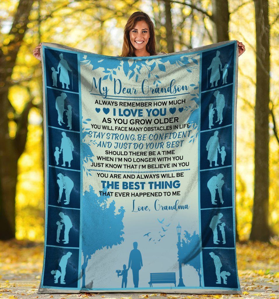 My Dear Grandson Always Remember How Much I Love You Fleece Blanket