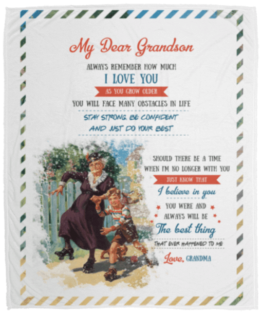 My Dear Grandson Always Remember How Much I Love You Sherpa Fleece Blanket