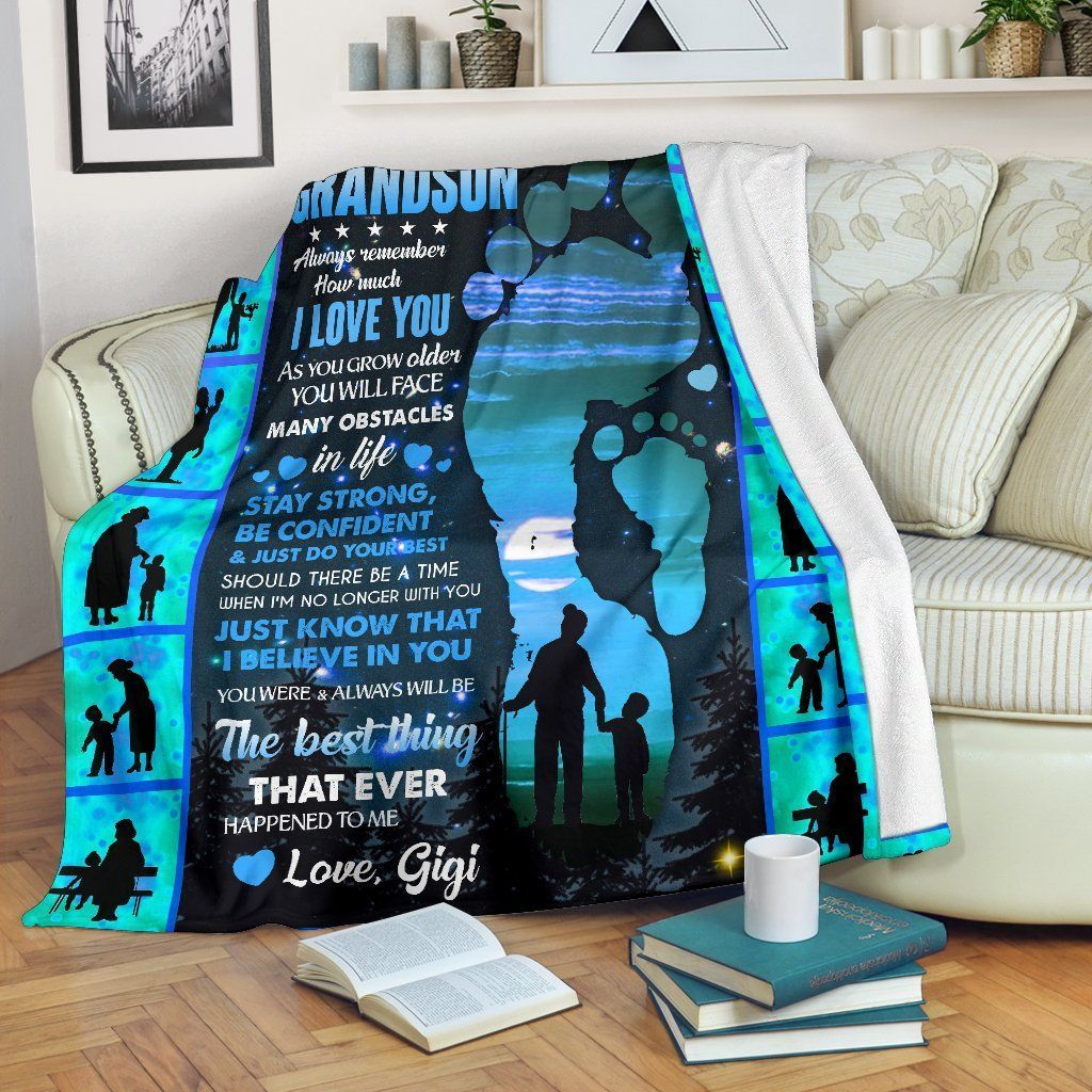 My Dear Grandson Sherpa Fleece Blanket