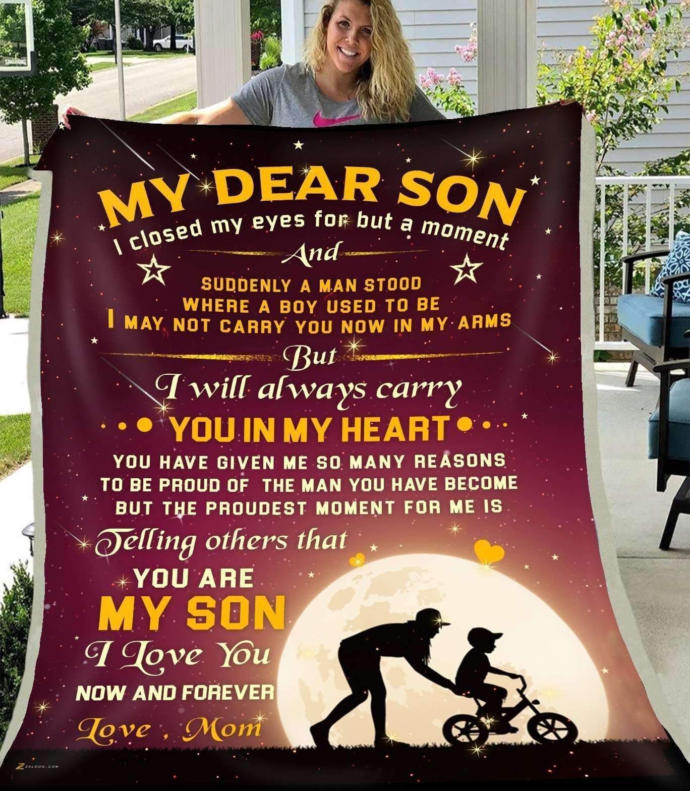 My Dear Son I Closed My Eyes For But A Moment Mom Sherpa Fleece Blanket