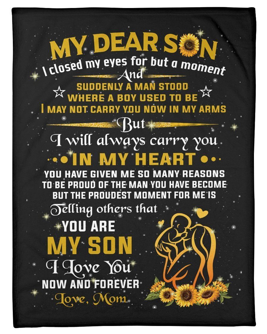 My Dear Son I Love You Now And Forever Fleece Blanket