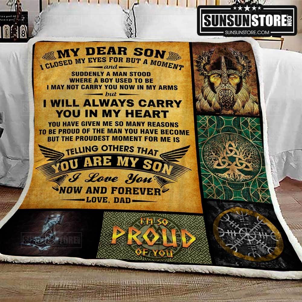 My Dear Son Love, Viking Dad Sherpa Fleece Blanket