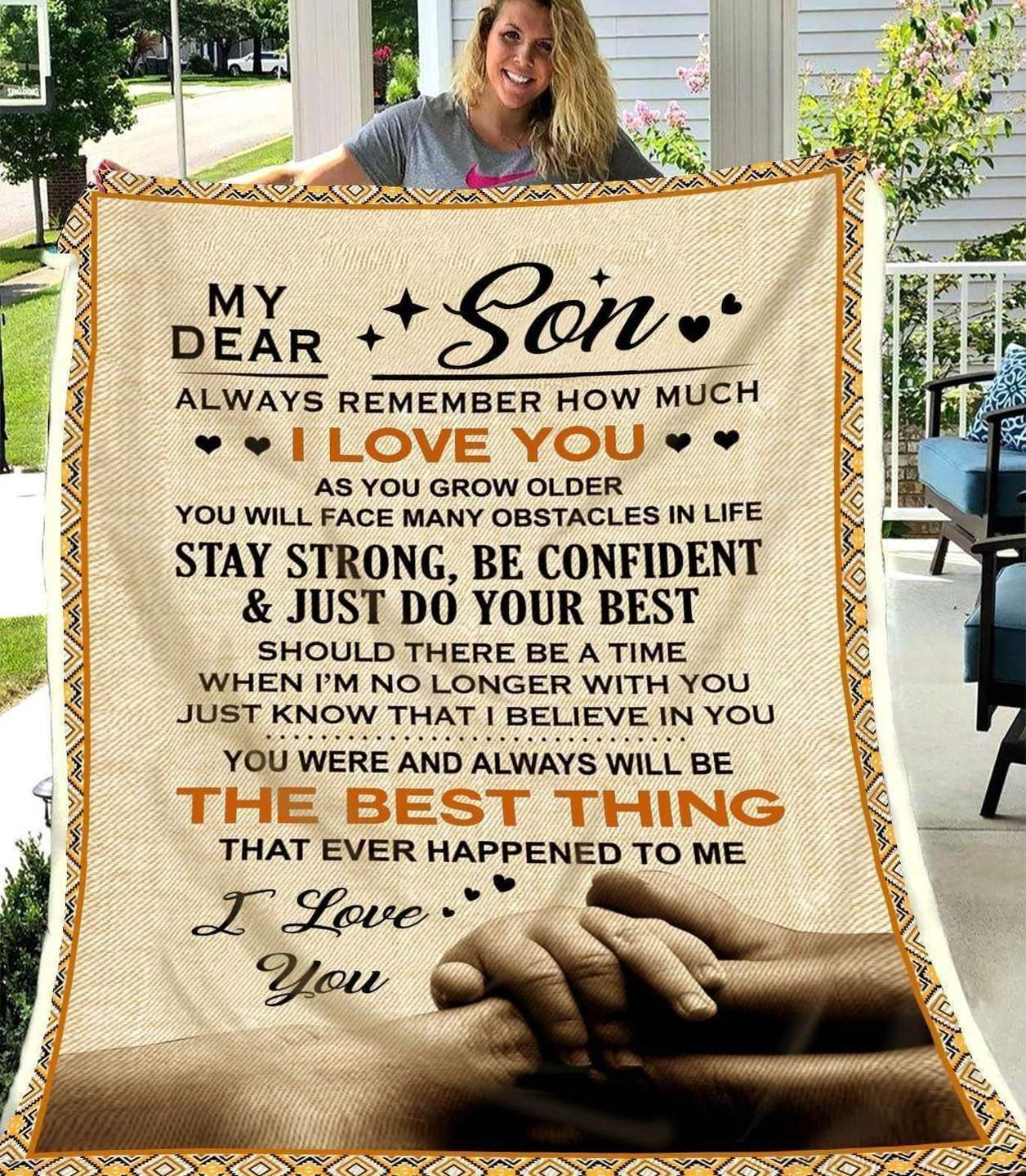 My Dear Son The Best Thing Sherpa Fleece Blanket