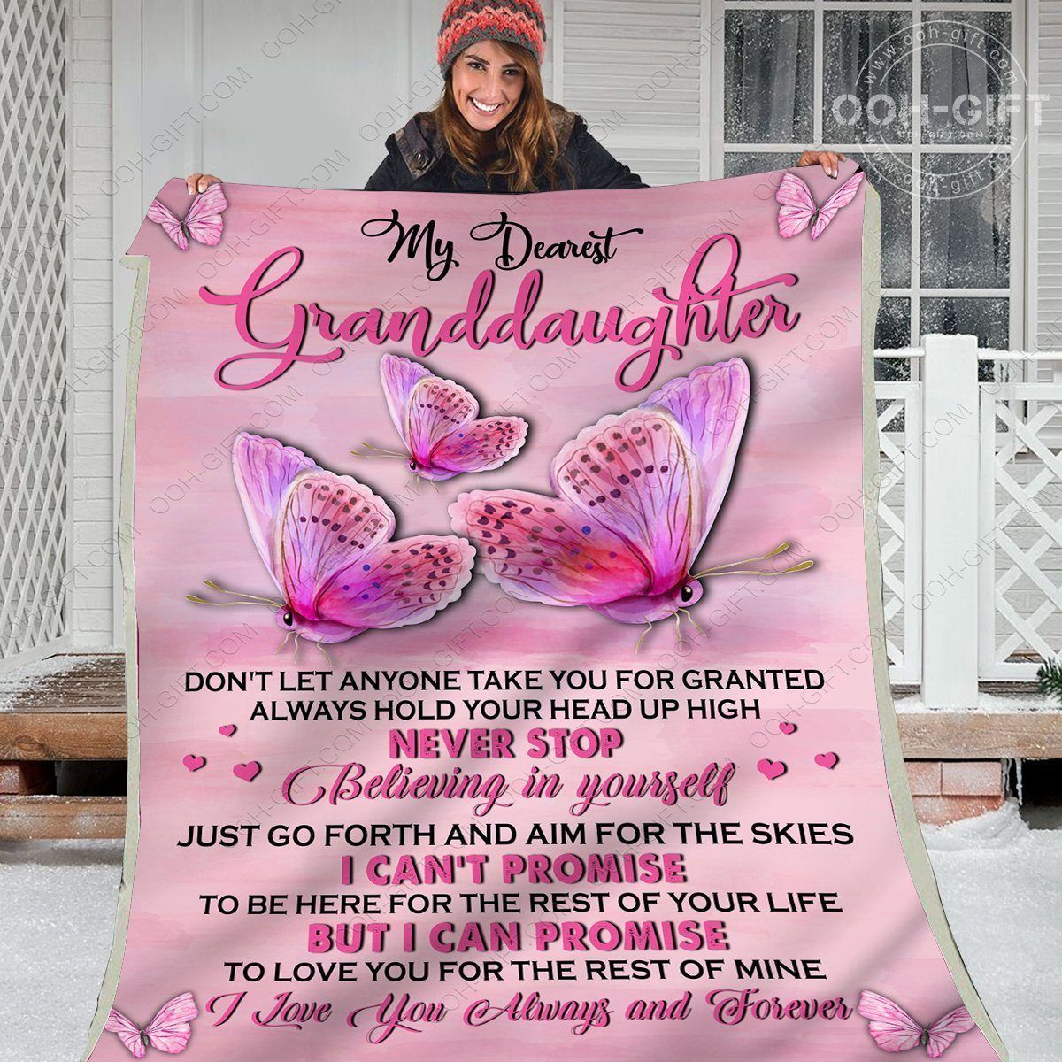 My Dearest Granddaughter Sherpa Fleece Blanket