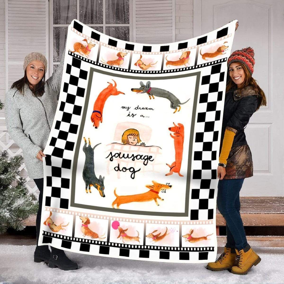 My Dream Is A Sausage Dog Dachshund Fleece Blanket Gift For Dog Lovers
