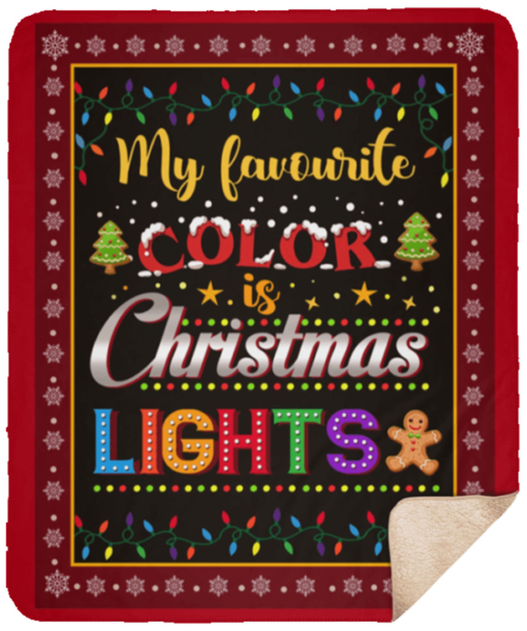 My Favorite Color Is Christmas Light Sherpa Fleece Blanket