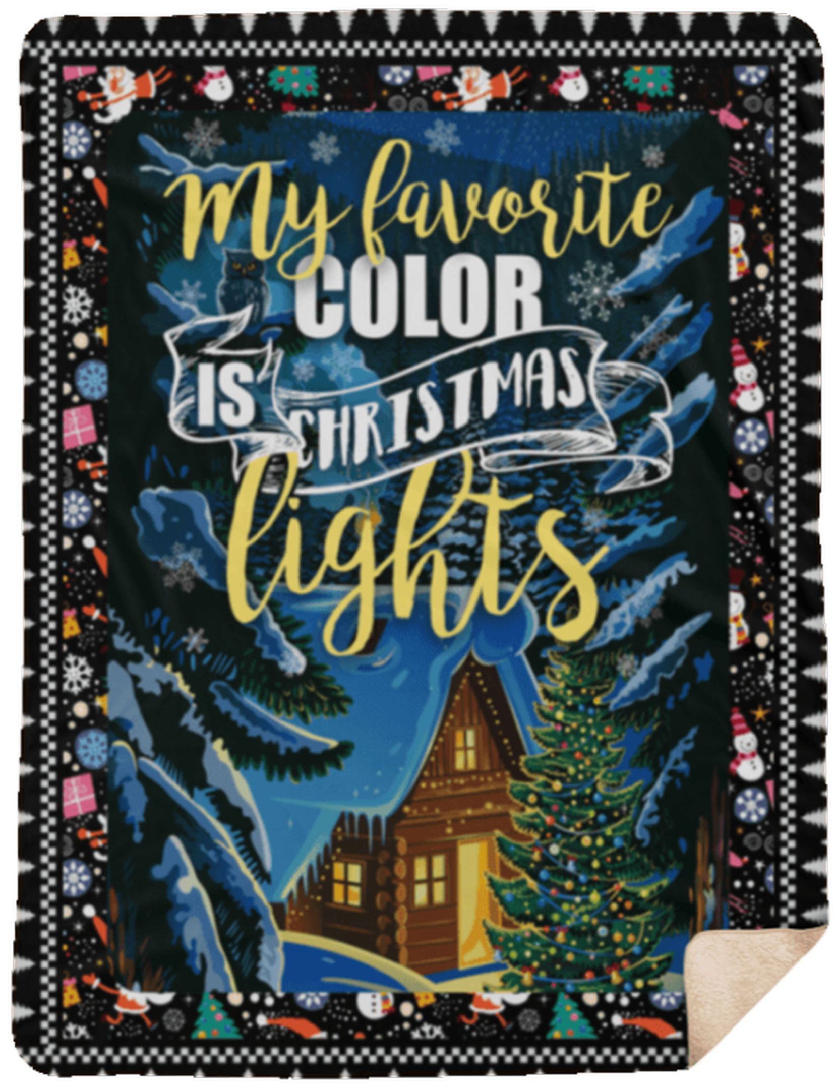 My Favorite Color Is Christmas Lights Sherpa Fleece Blanket
