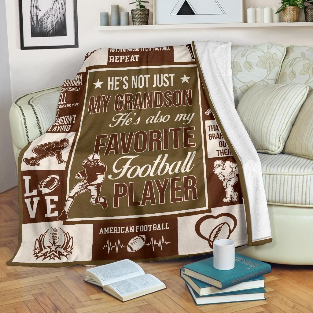 My Football Grandson Sherpa Fleece Blanket