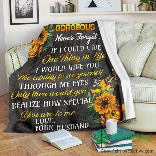 My Gorgeous Wife Sunflower Sherpa Fleece Blanket