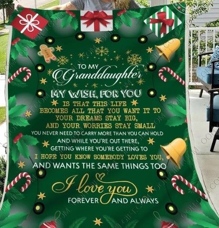 My Grandaughter Christmas Sherpa Fleece Blanket