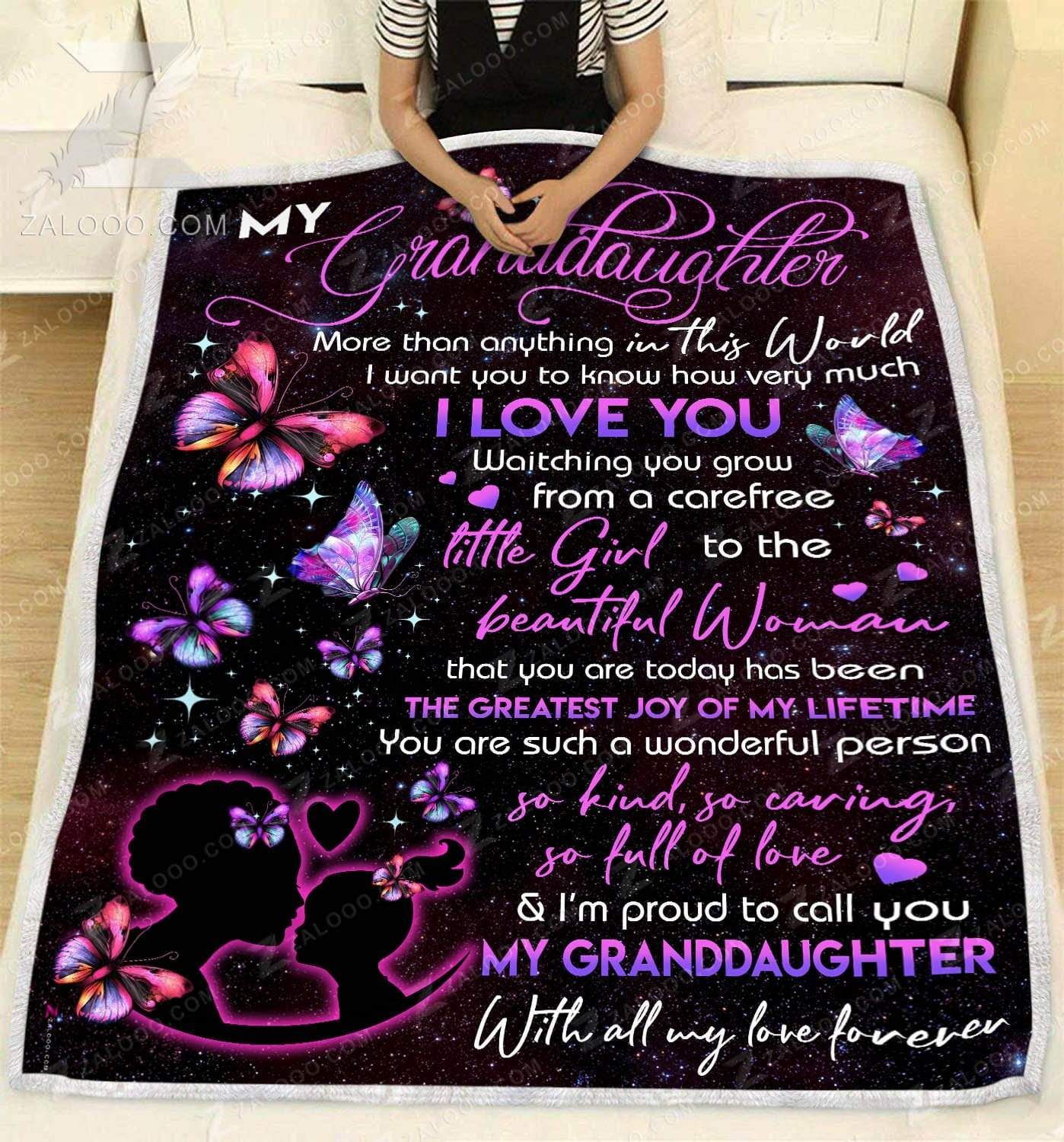 My Granddaughter Sherpa Fleece Blanket