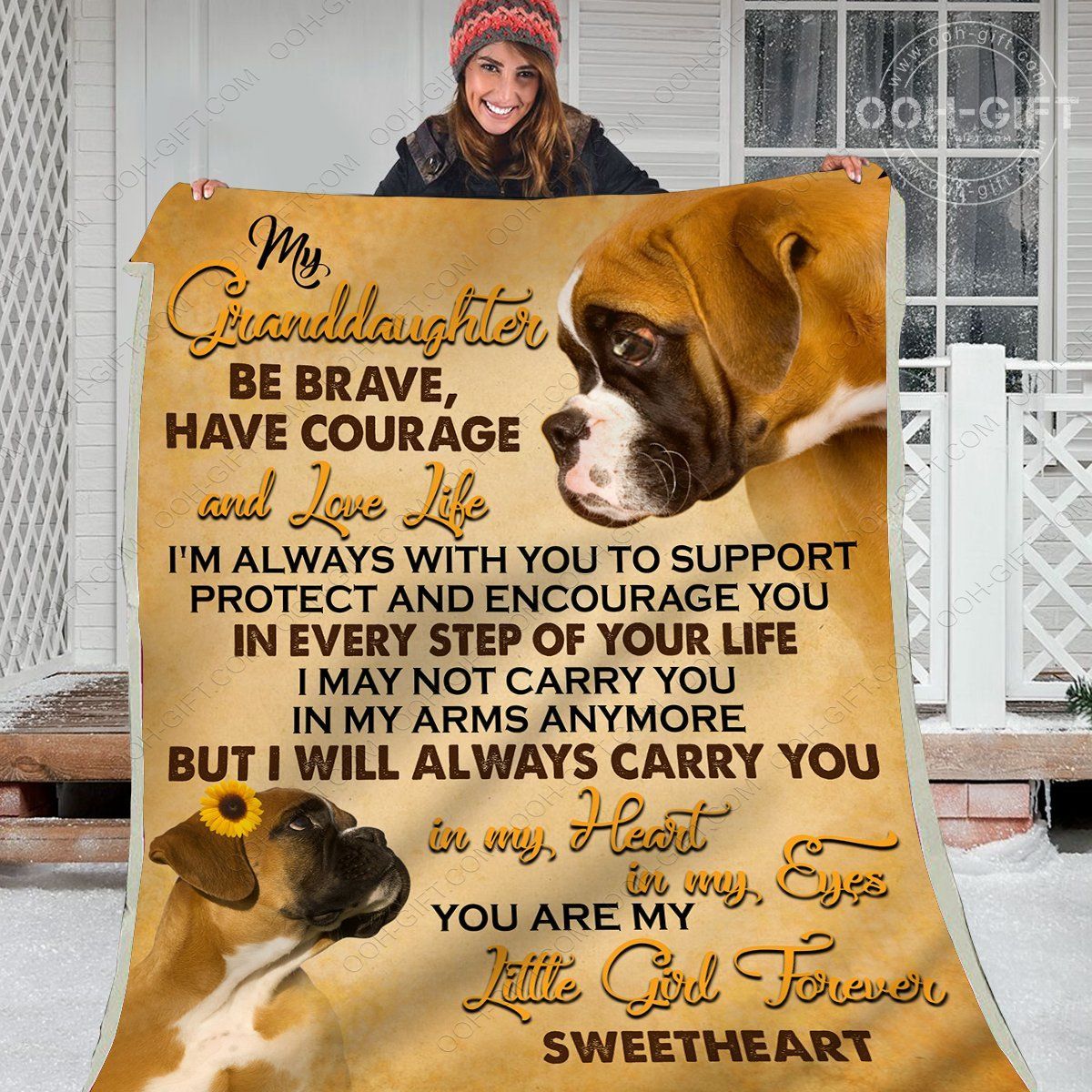 My Granddaughter Dog Sherpa Fleece Blanket