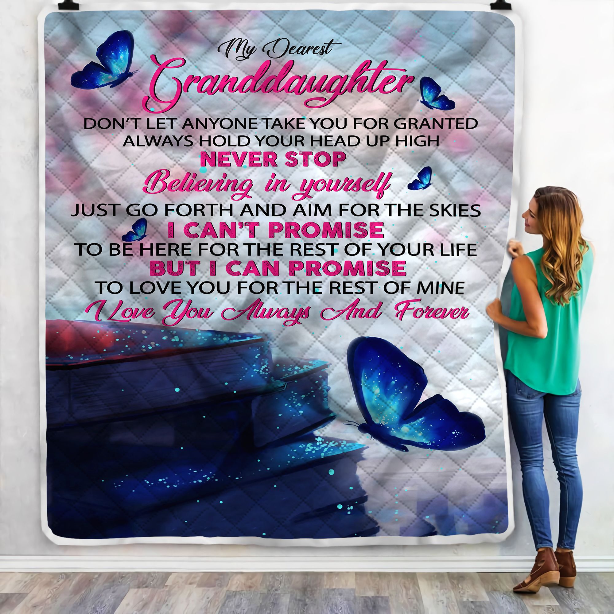 My Granddaughter I Love You Always And Forever Fleece Blanket