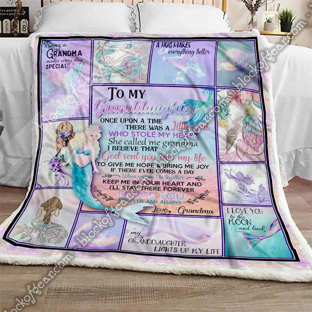 My Granddaughter Mermaid Sherpa Fleece Blanket