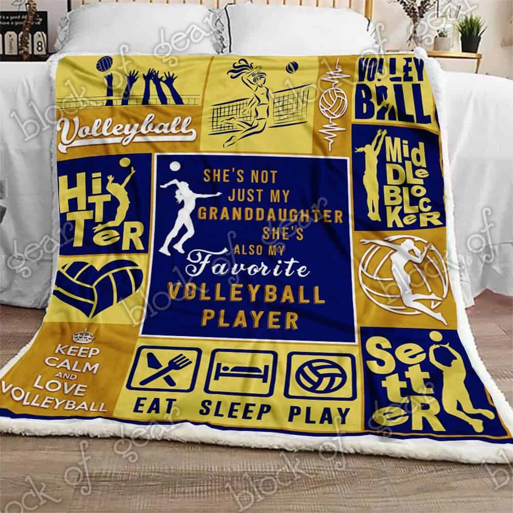 My Granddaughter My Favorite Volleyball Player Fleece Blanket
