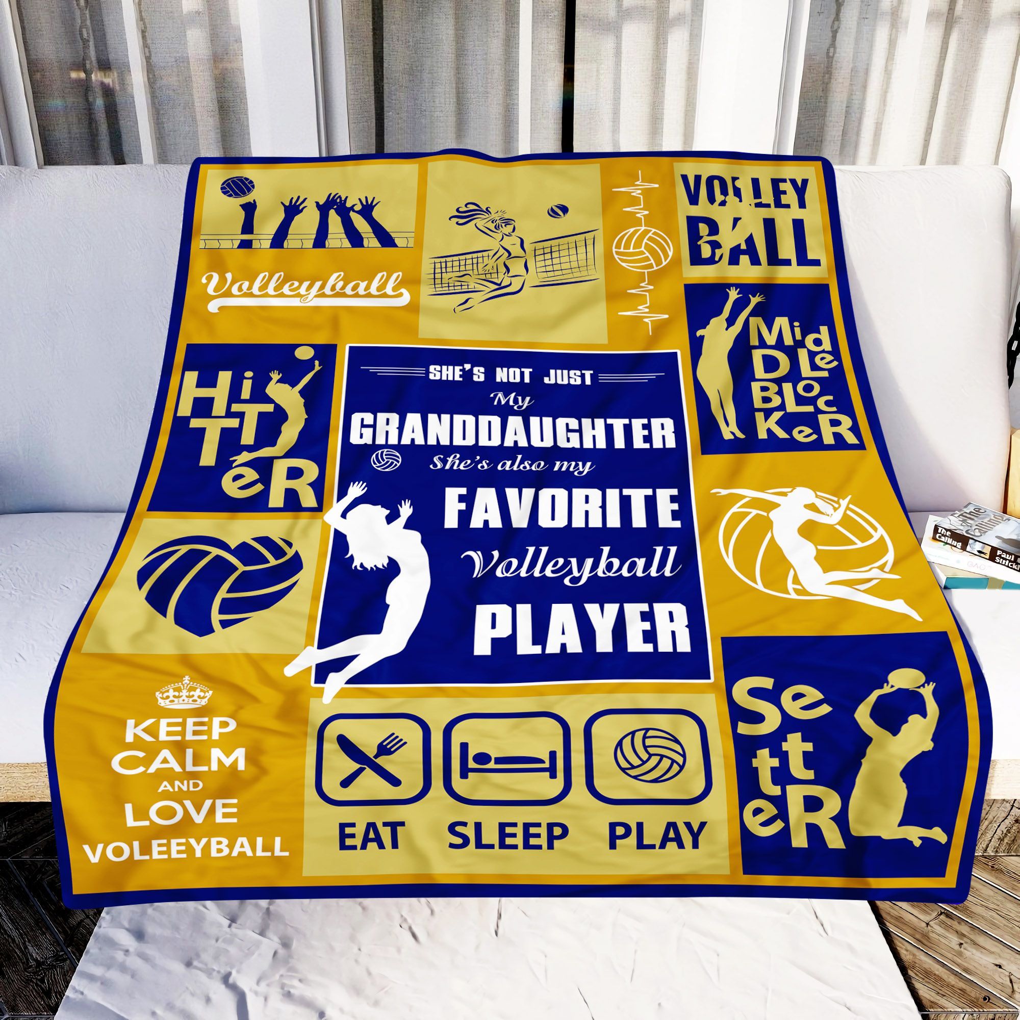 My Granddaughter My Favorite Volleyball Player Sherpa Fleece Blanket