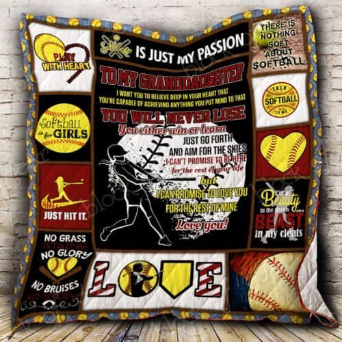 My Granddaughter My Softball Princess CL2100351MDQ Quilt Blanket