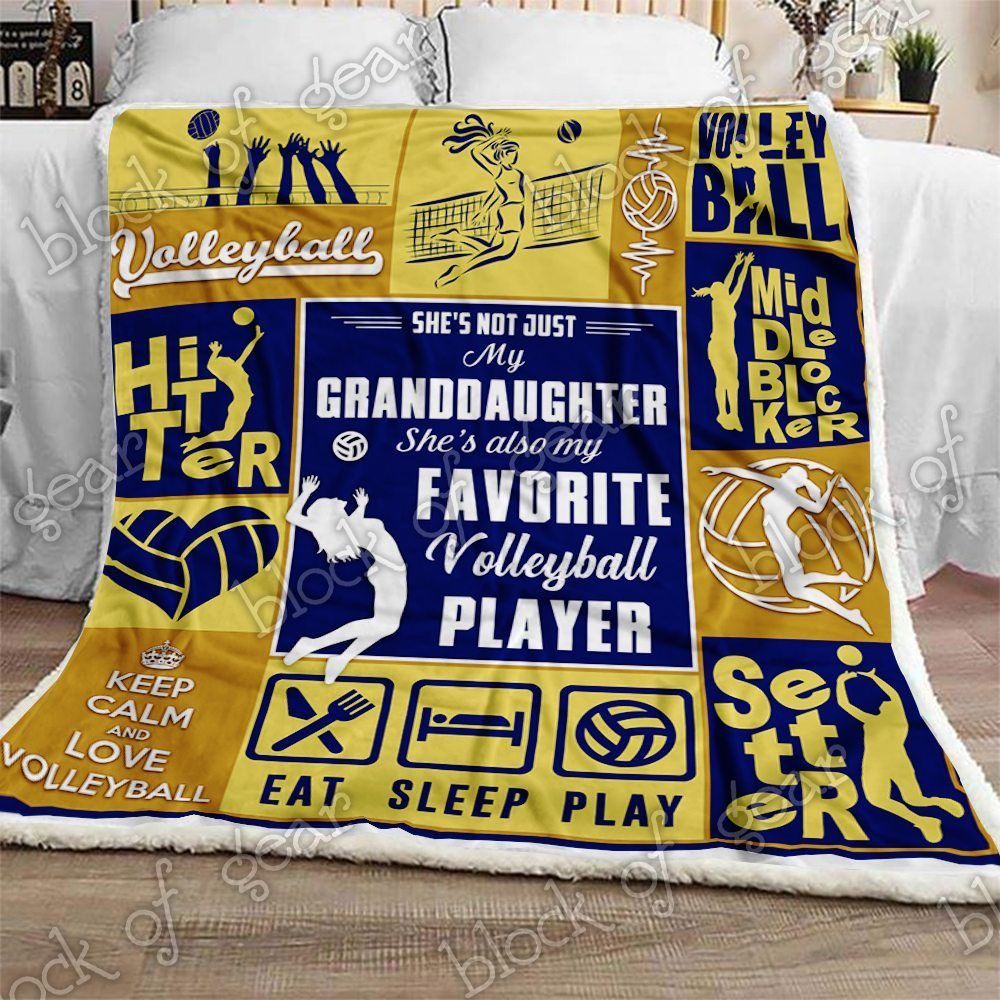 My Granddaughter Volleyball Player Sherpa Fleece Blanket
