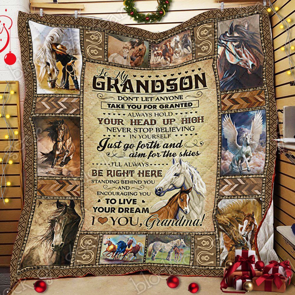My Grandson Grandma Loves You Horse Quilt Psl841Bgm Dhc11122718Dd
