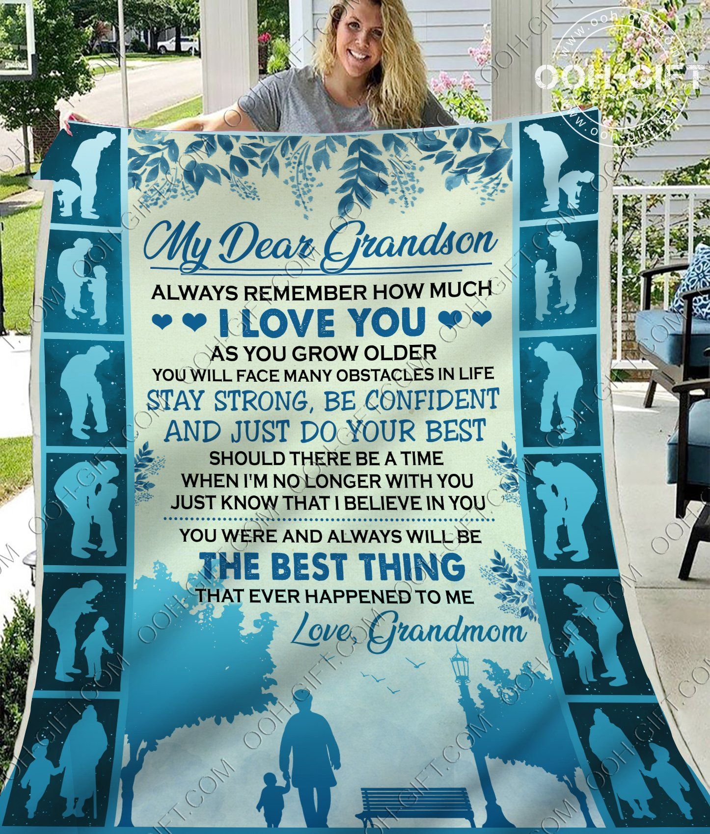 My Grandson Grandmom Sherpa Fleece Blanket