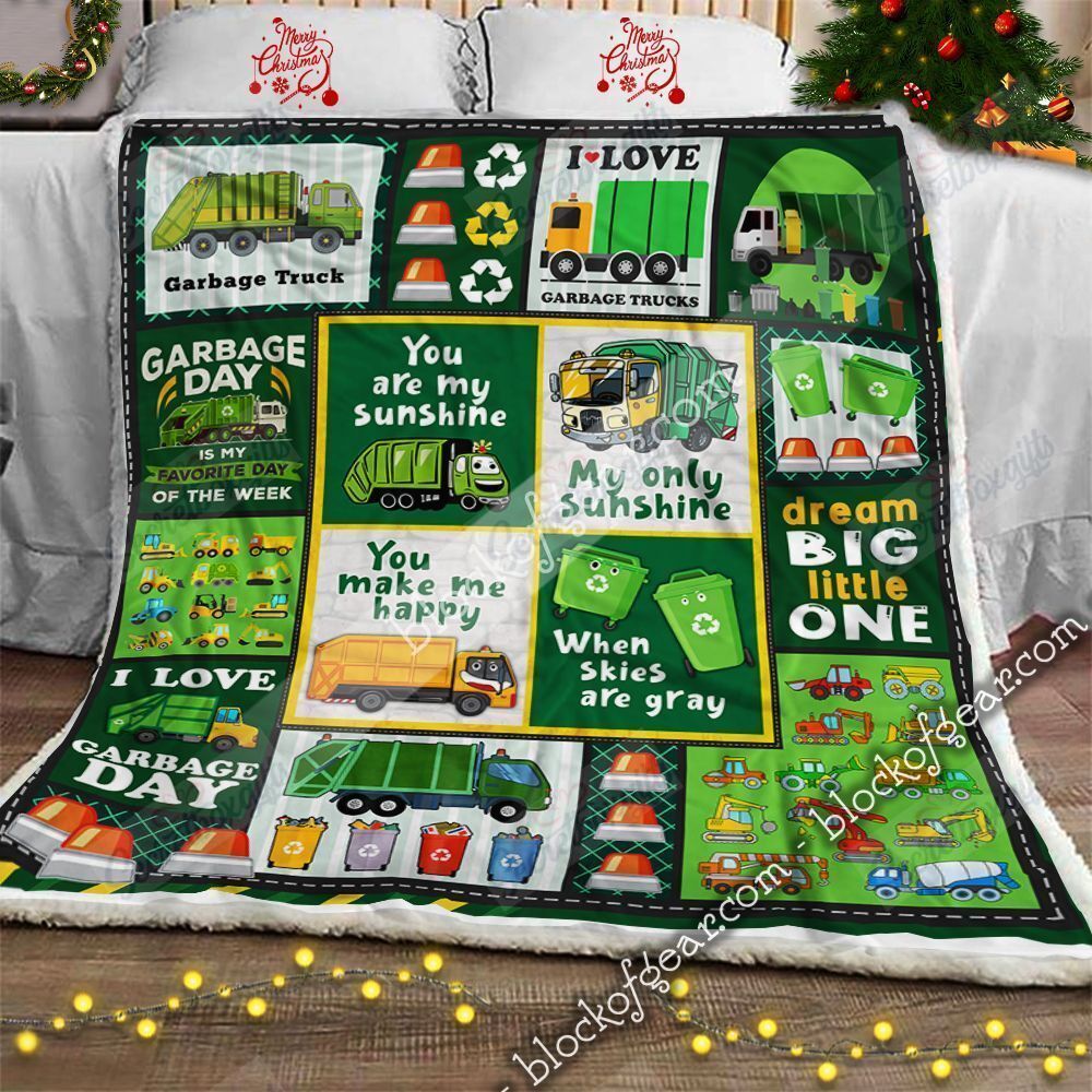 My Grandson I Love Garbage Trucks Fleece Blanket
