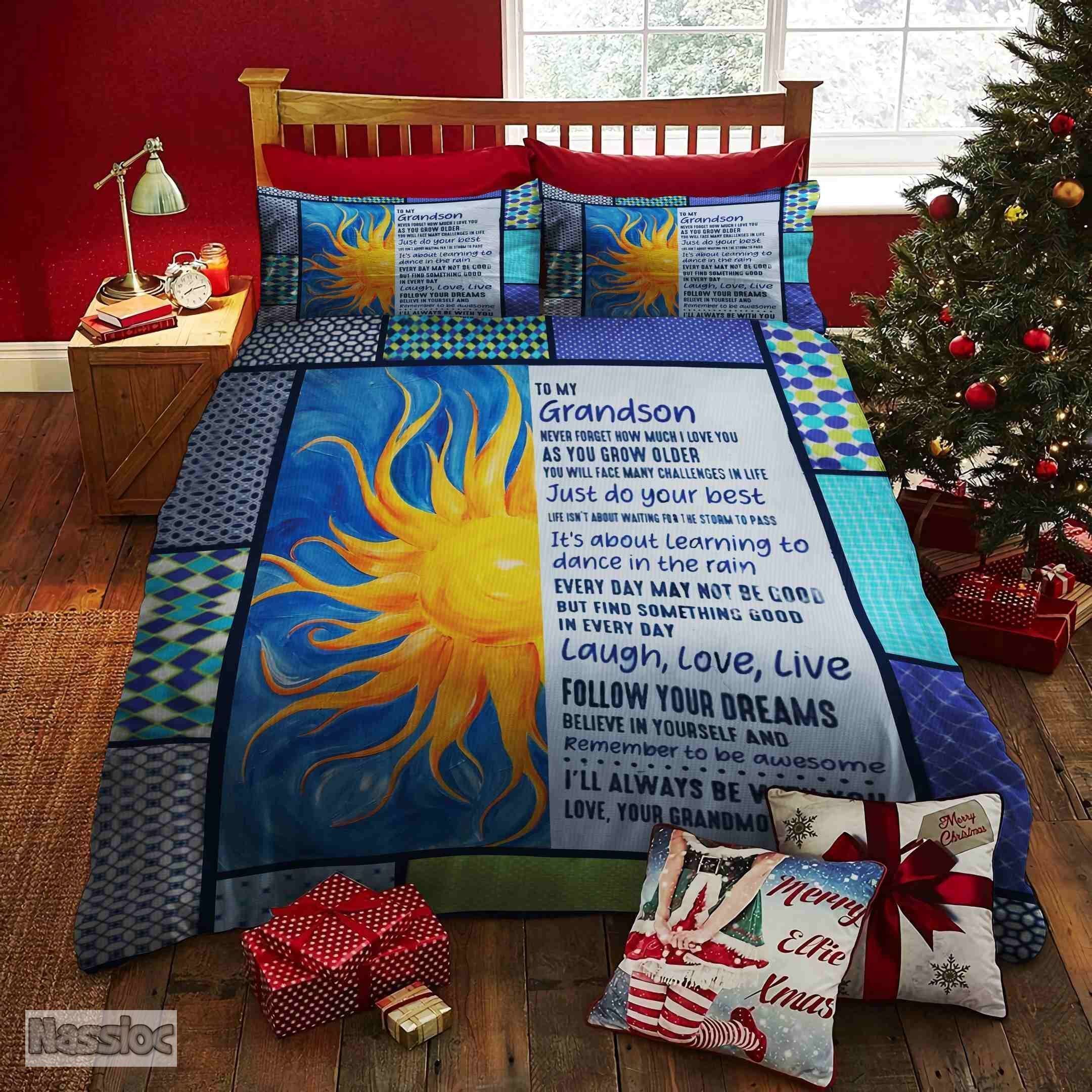 My Grandson I Love You Bedding Set