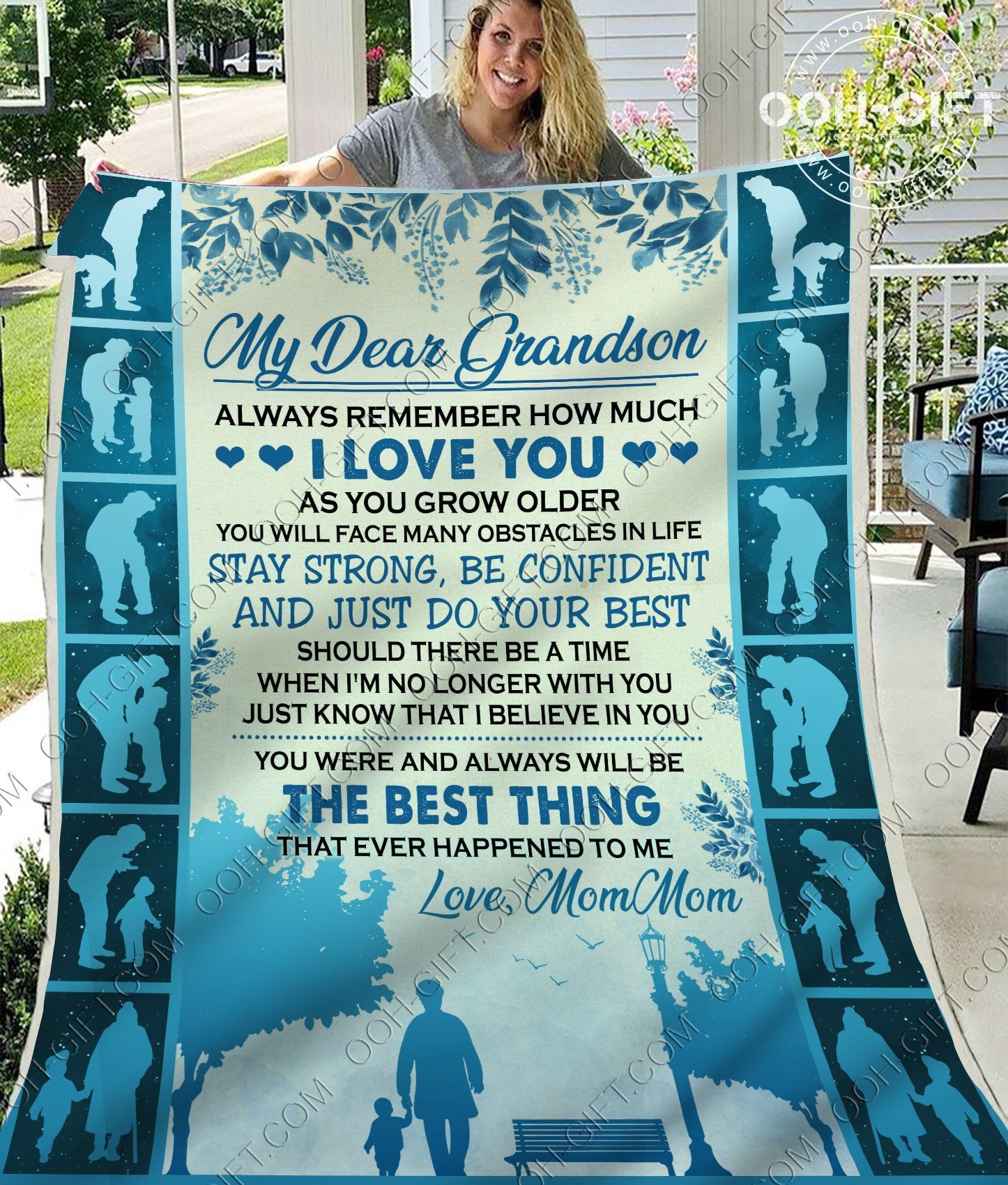 My Grandson Mommom Sherpa Fleece Blanket