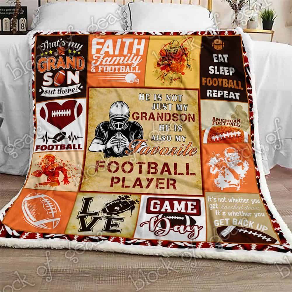My Grandson My Favorite Football Player Fleece Blanket