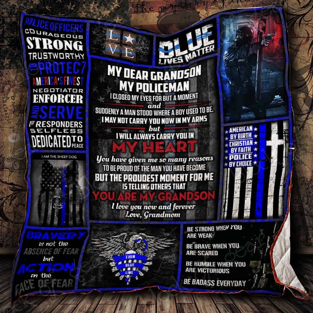 My Grandson My Policeman Quilt P323C4 Dhc11123068Dd