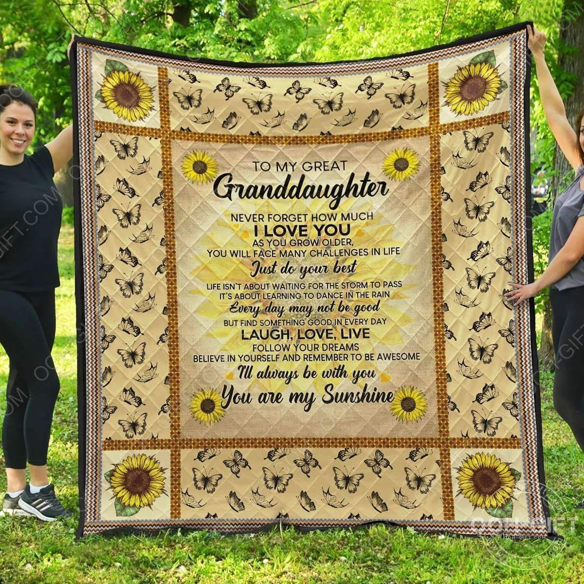 My Great Granddaughter Never Forget That How Much I Love You CLY1501165 Quilt Blanket