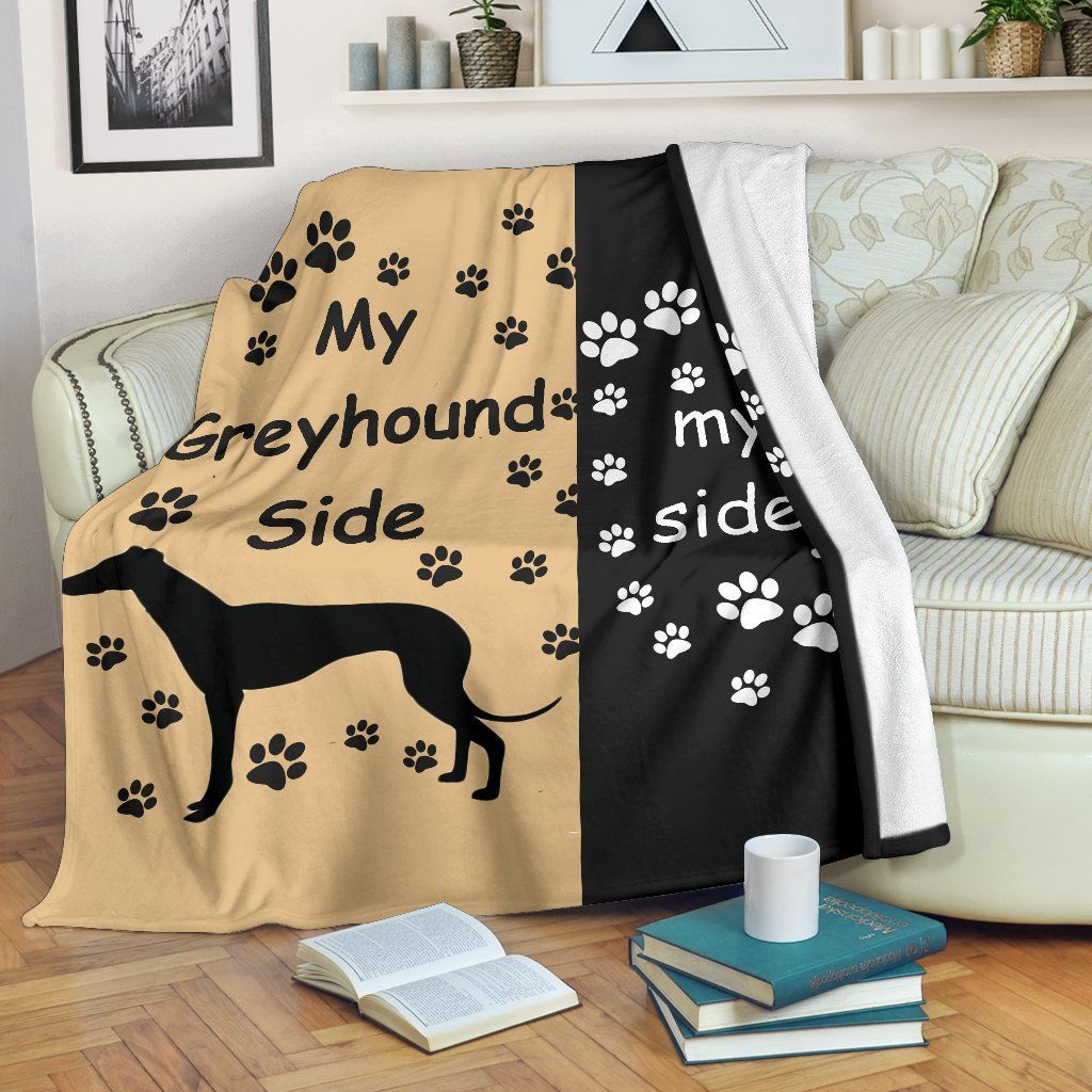 My Greyhound Side Sherpa Fleece Blanket