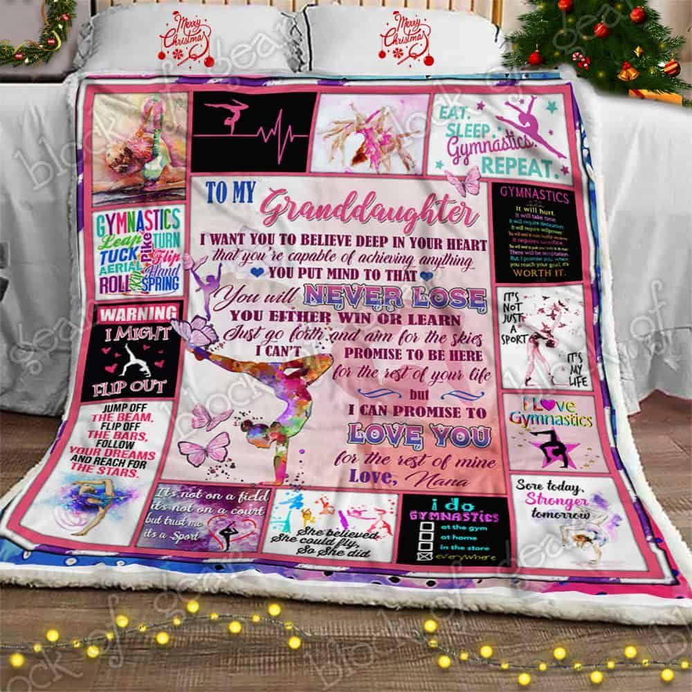 My Gymnastics Granddaughter Love You Nana Fleece Blanket