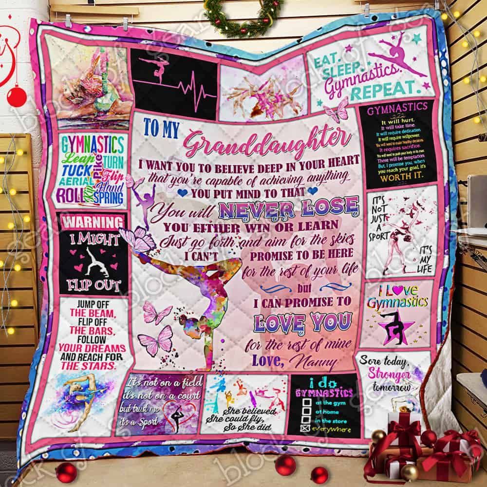 My Gymnastics Granddaughter Love You Nanny GS-CL-NT2810 Quilt Balnket
