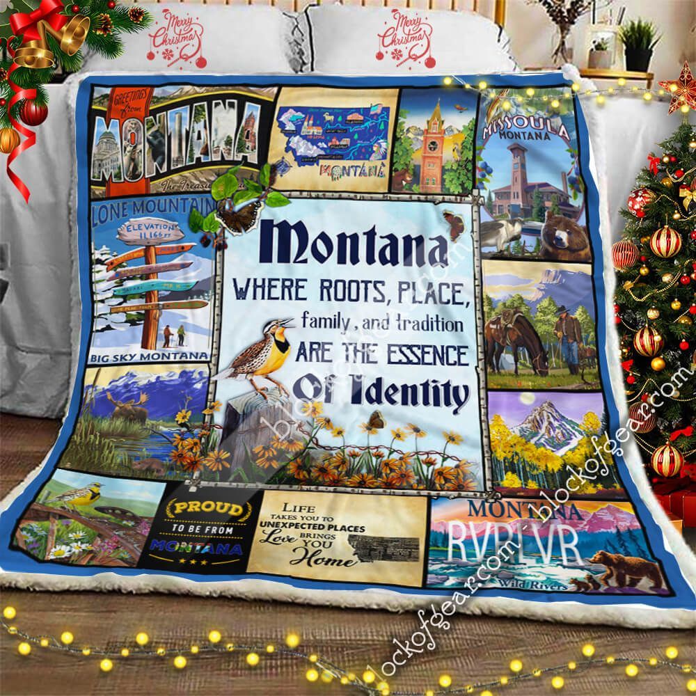 My Heart Is In Montana Sherpa Fleece Blanket