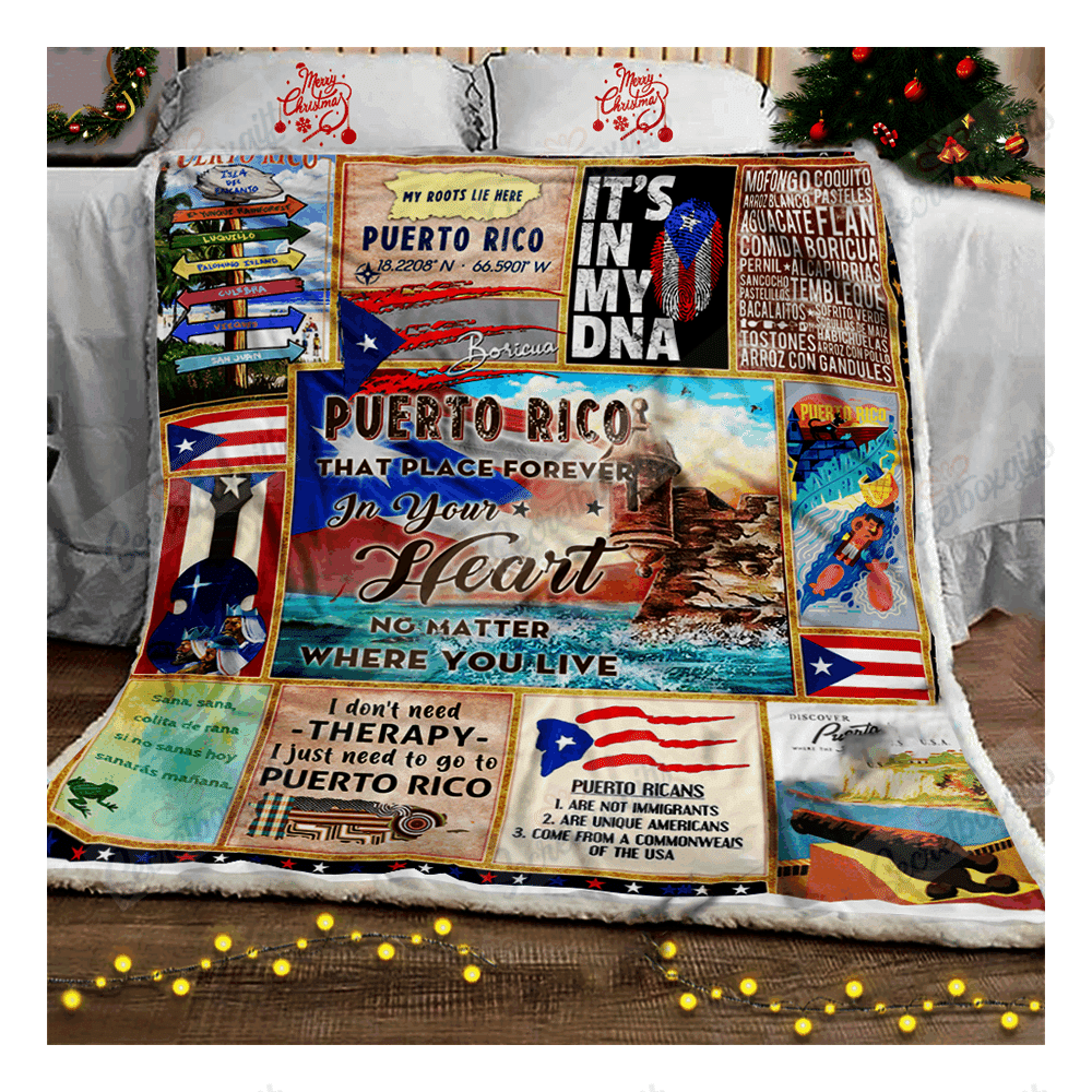 My Heart Is In Puerto Rico Fleece Blanket