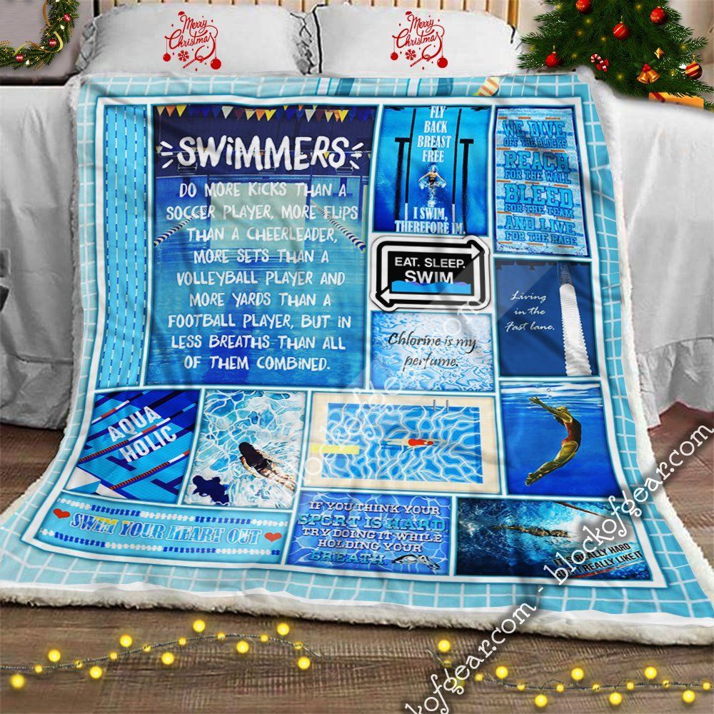 My Heart Is In That Pool Swimmer Sherpa Fleece Blanket
