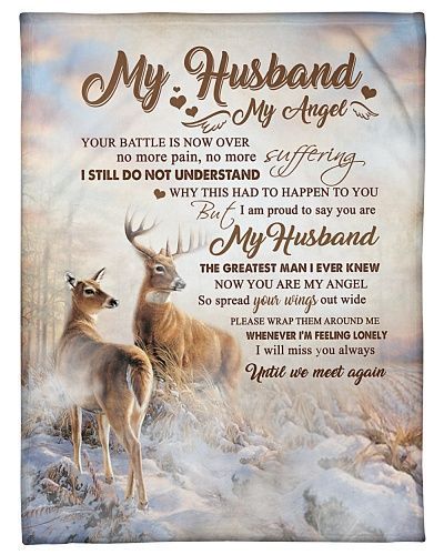 My Husband My Angel I Will Miss You Always Sherpa Fleece Blanket