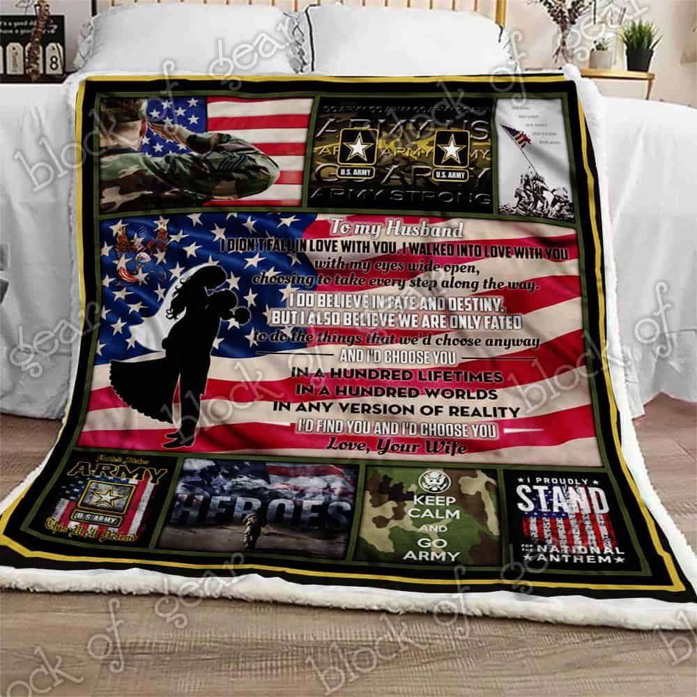 My Husband U.S Army Fleece Blanket