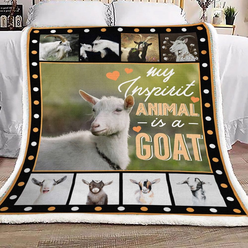 My Inspirit Animal Is A Goat Sherpa Fleece Blanket