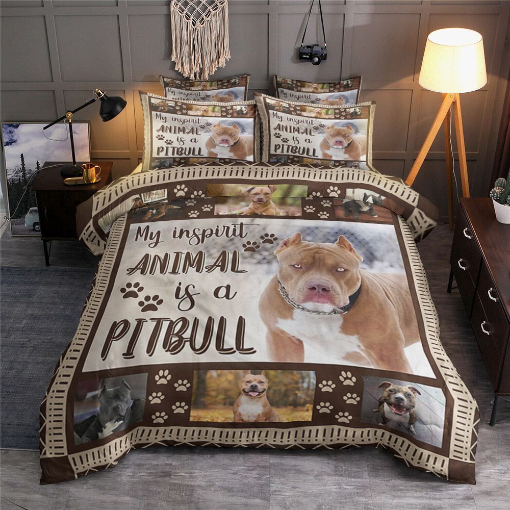 My Inspirit Animal Is A Pitbull Bedding Set