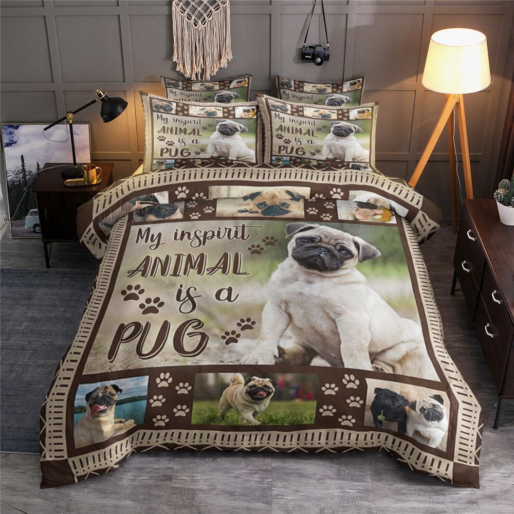 My Inspirit Animal Is A Pug Bedding Set