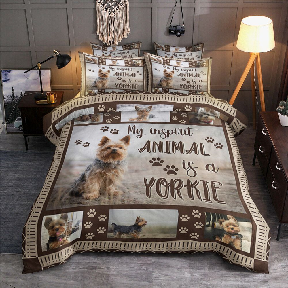 My Inspirit Animal Is A Yorkie Bedding Set