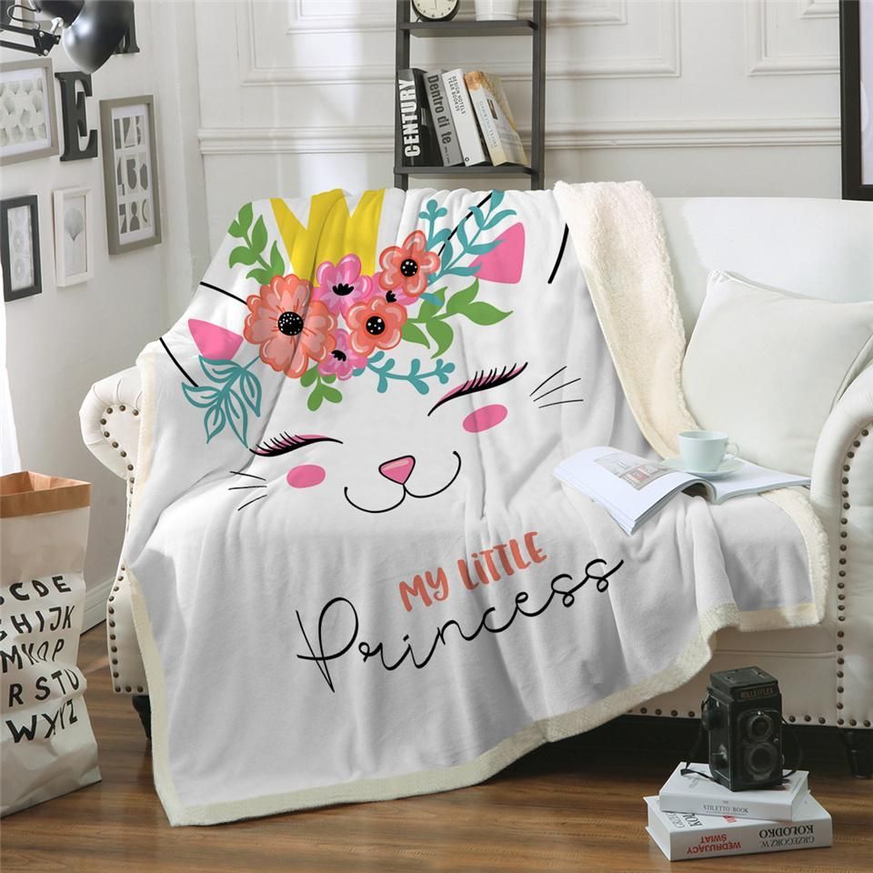 My Little Cat Princess Sherpa Fleece Blanket
