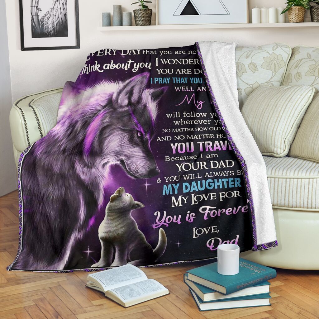 My Love For You Wolf Fleece Blanket Gift For Son Fleece Blanket