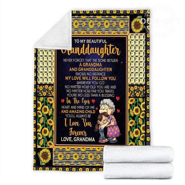 My Love Will Follow You Gift For Granddaughter Fleece Blanket